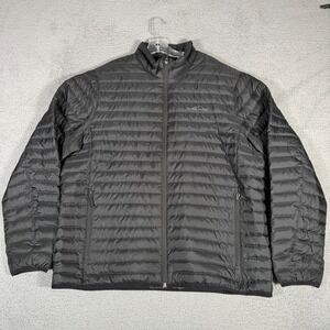 Eddie Bauer Jacket Mens XL Black 650 Down Puffer Full Zip Outdoor Winter Snow